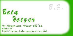 bela hetzer business card